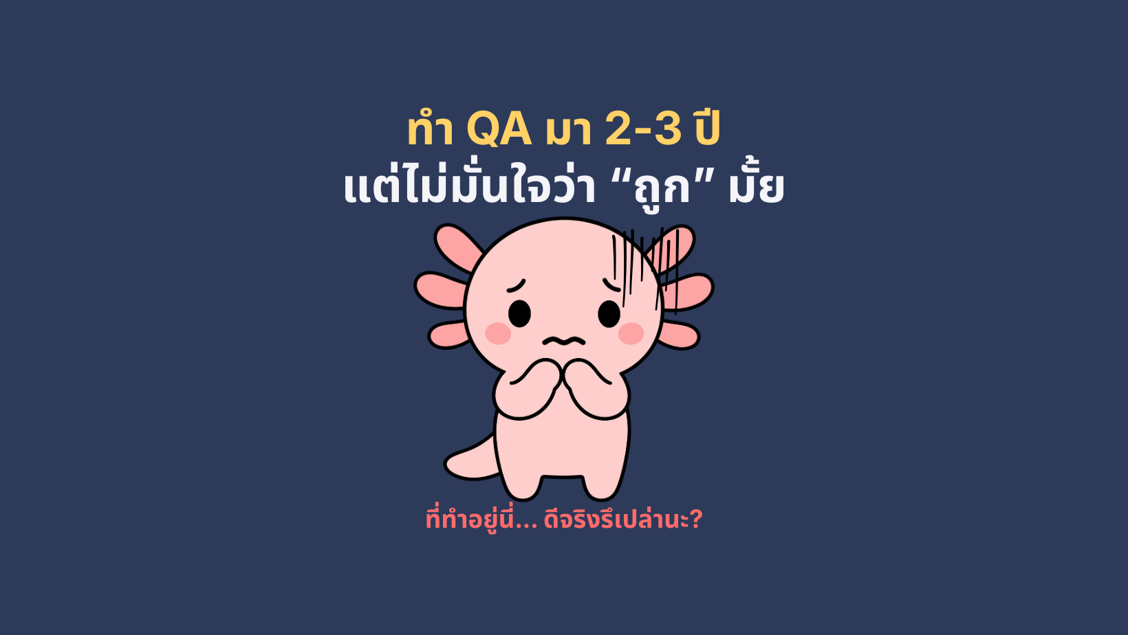 ทำ QA มา 2-3 ปีแล้ว แต่ยังไม่มั่นใจว่าที่ทำอยู่ถูกมั้ย 17